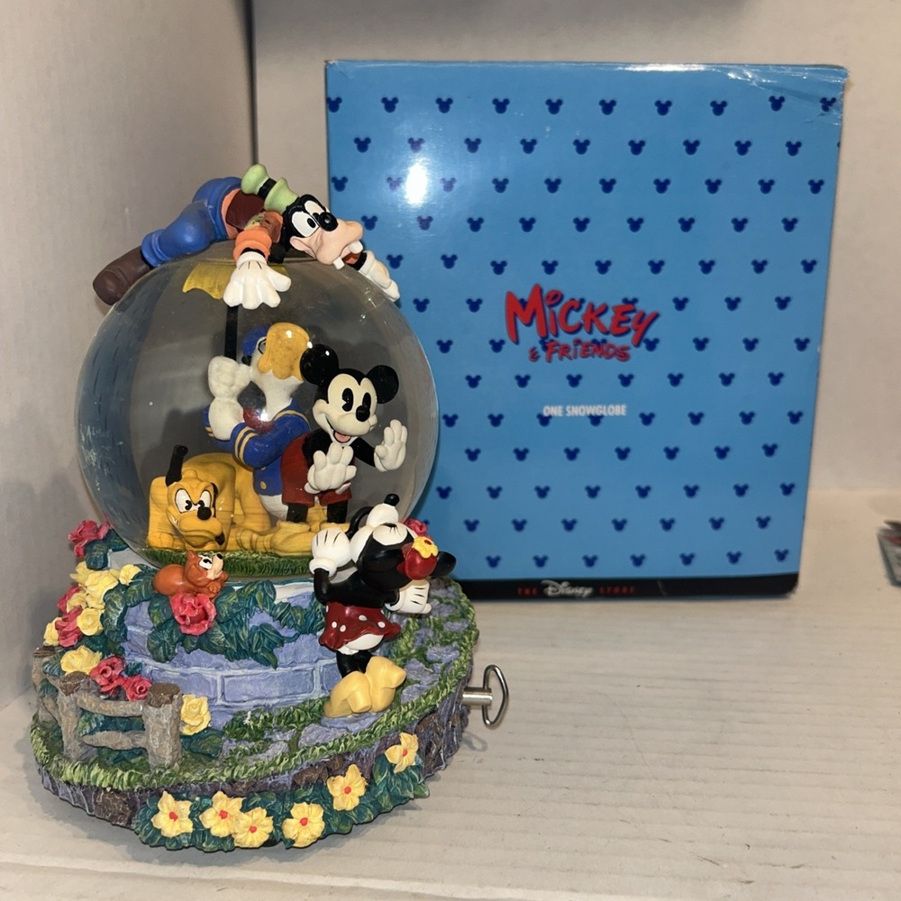 Disney Mickey Mouse and Friends Musical Snow Globe Original Box Zip-a-Dee-Doo-Da
